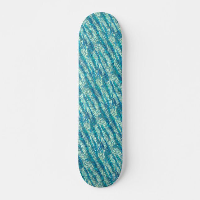Skateboard Algodão semi pixelado num mix de ciano e turquesa (Anverso )