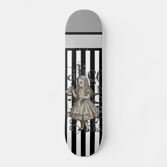 Skateboard Alicia en Grunge del país de las maravillas (Anverso)