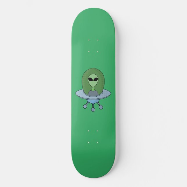 Skateboard Alien en su pequeña nave espacial (Anverso)