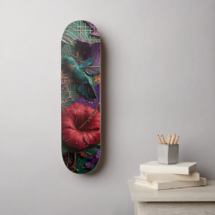 Skateboard Alivio paraíso colibrí esmeralda - Cobre 3D