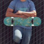 Skateboard Almond Blossom, Oil Painting, Vincent Van Gogh<br><div class="desc">Vincent Van Gogh,  February 1890
oil on canvas
post-impressionist oil painting depicting a flowering blooming almond tree with white flowers and green-blue branches against a muted teal background

sophisticated elegant fancy chic quirky boho stately eclectic bohemian maximalist fine modern classic art decor</div>