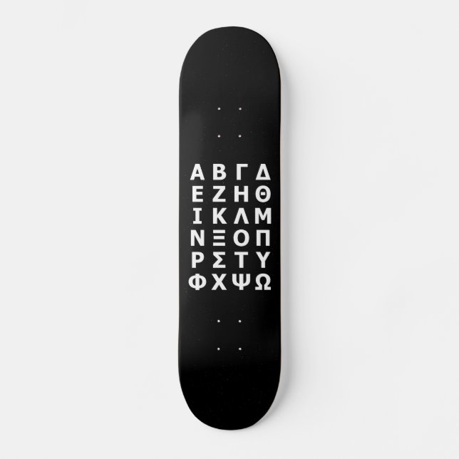 Skateboard Alphabet Griego (Anverso)