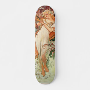Skateboard Alphonse Mucha, Las Estaciones (1896) Primavera