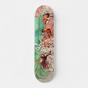Skateboard Alphonse Mucha, Las Estaciones, Invierno (1896)