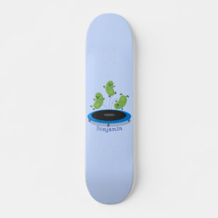 Skateboard Alubias verdes graciosas y lindas en el personaliz
