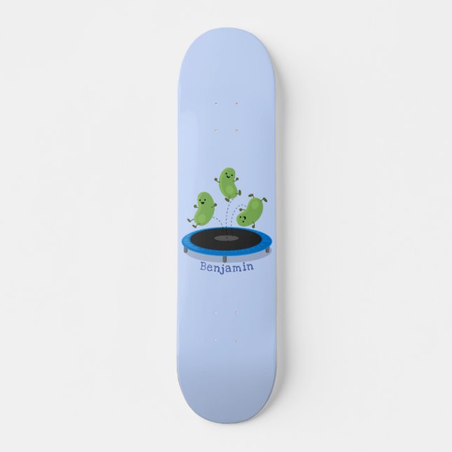 Skateboard Alubias verdes graciosas y lindas en el personaliz (Anverso )