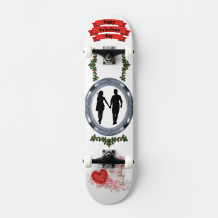 Skateboard Amándote por Siempre Romántico Artístico del Día d