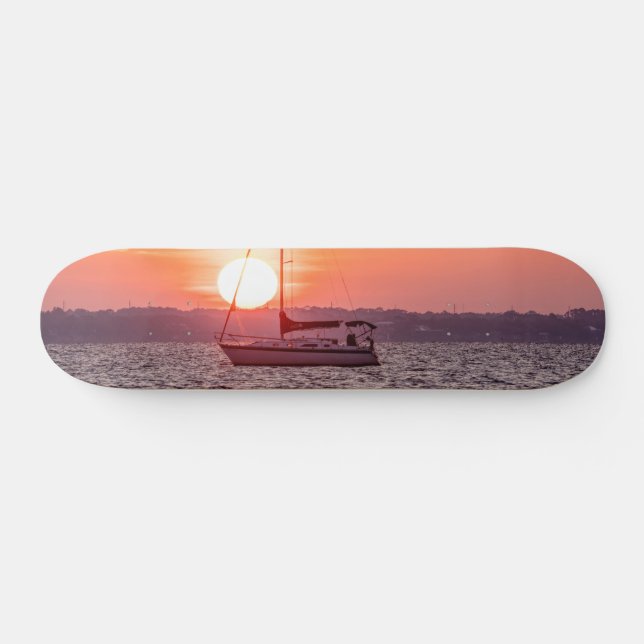 Skateboard Amanecer en barco de vela (Horz)