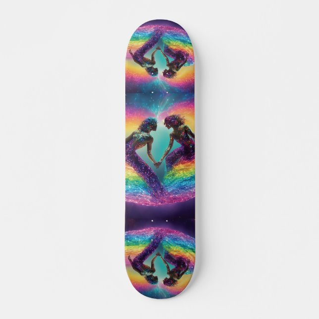 Skateboard Amantes cósmicos del Arcoiris Galaxy Energía Femen (Anverso )