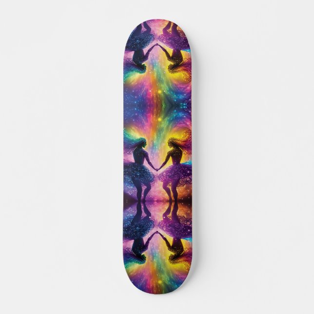 Skateboard Amantes cósmicos del Arcoiris Galaxy Energía Femen (Anverso )