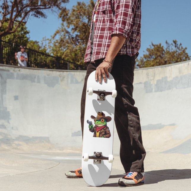 Skateboard Amantes de rana occidental de Kawaii Cowboy gracio (Exterior 2)