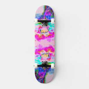 Skateboard Amapola rosa con lunares rosas y blancos
