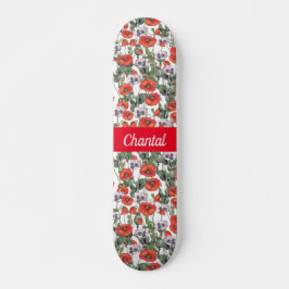 Skateboard Amapolas Patrón Personalizado