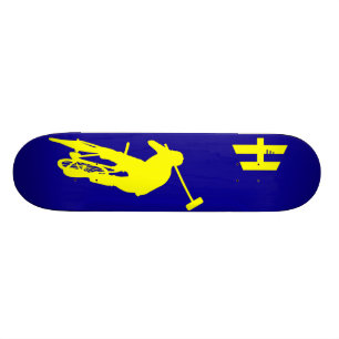 Skateboard Amarillo azul del "polo" de Hoodman