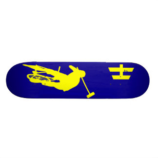 Skateboard Amarillo azul del "polo" de Hoodman