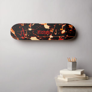 Skateboard Amarillo blanco rojo personalizado