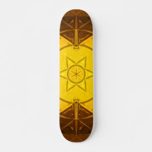 Skateboard Amarillo de la flor del Kaleidoscopio Mosaico