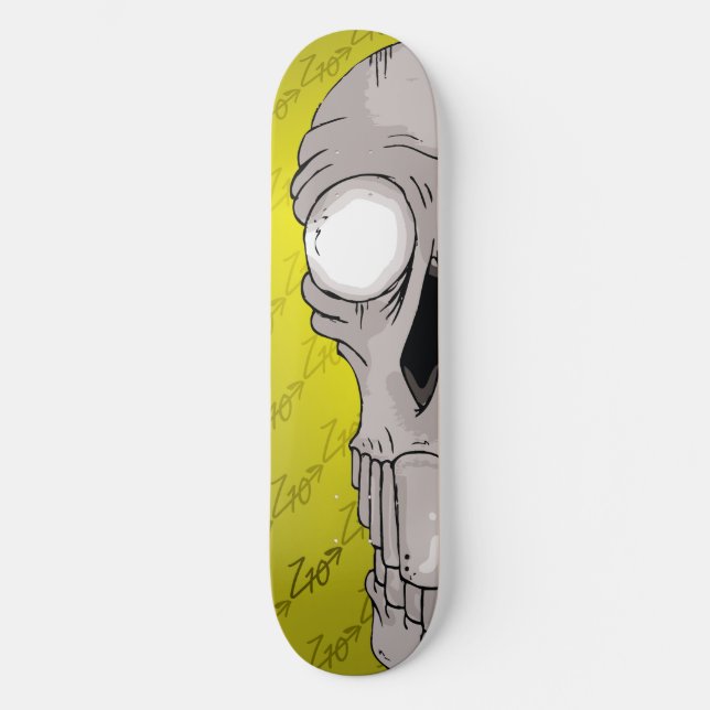 Skateboard Amarillo del tablero del cráneo Z10 (Anverso)
