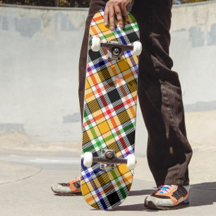 Skateboard Amarillo Negro Franela a Cuadros Multicolor Tartán