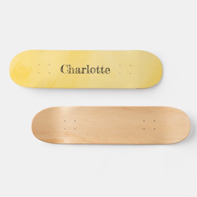 Skateboard Amarillo rosa sol radiante (Horz)