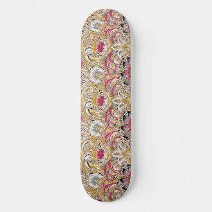 Skateboard Amarillo rosa vintage Corncockle de William Morris