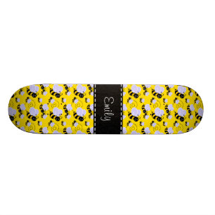 Skateboard Amarillo y negro manosee la abeja