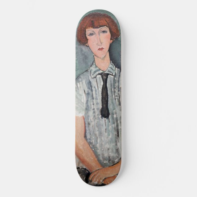 Skateboard Amedeo Modigliani - joven Chica en una casa a raya (Anverso)