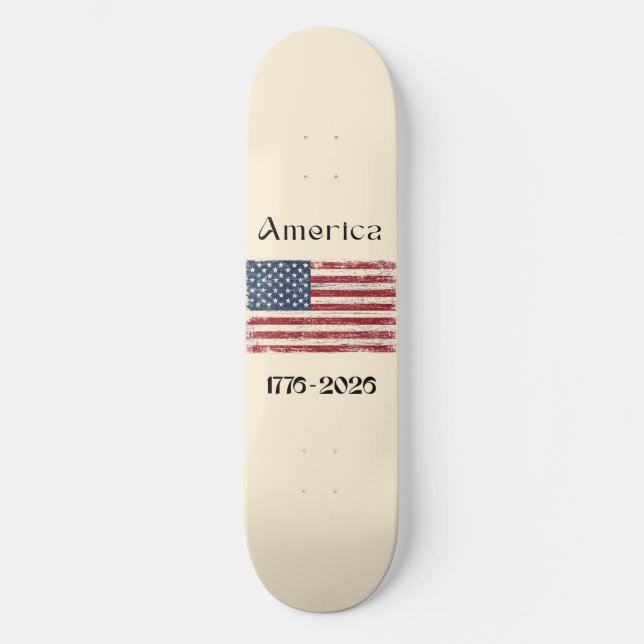 Skateboard America Flag 1776 to 2026 USA 250th Anniversary  (Anverso)