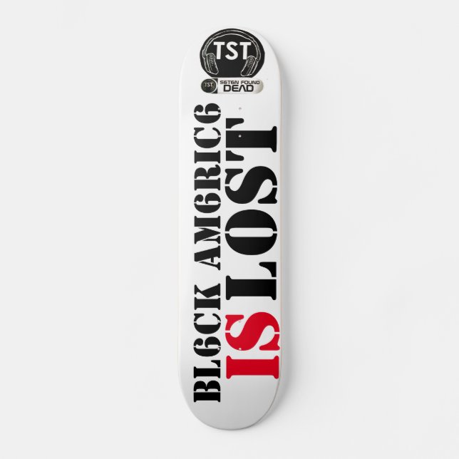 SKATEBOARD AMÉRICA NEGRA ESTÁ PERDIDA (Anverso)