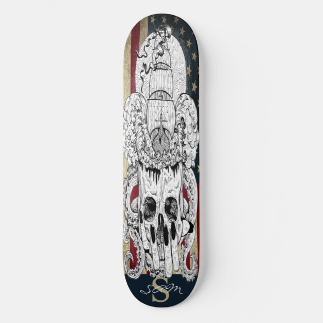 skateboard American Nautical GIRLY Skull (Anverso)