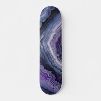 Skateboard Amethyst Geode Fluid Pour