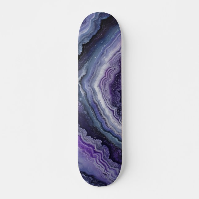 Skateboard Amethyst Geode Fluid Pour (Anverso )