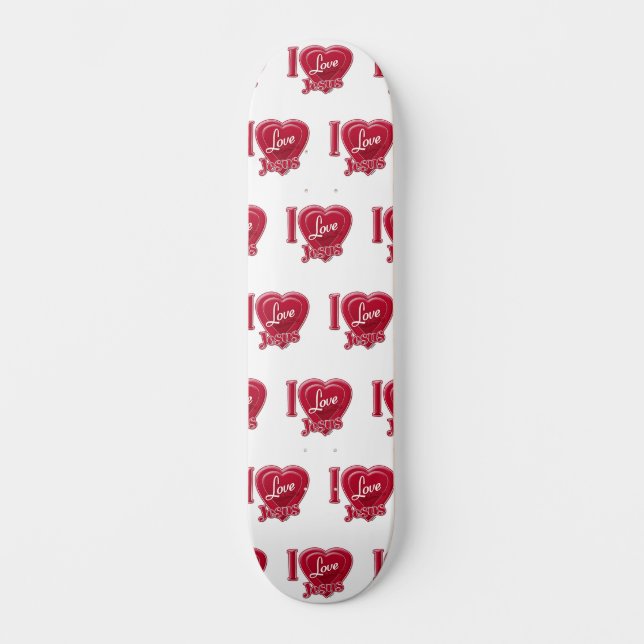 Skateboard Amo a Jesús Corazón Rojo (Anverso)