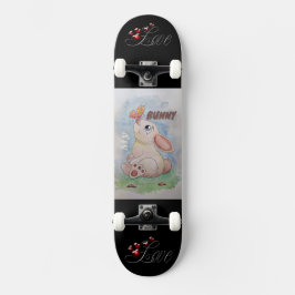 Skateboard Amo la imagen animada de mi personalizado conejo