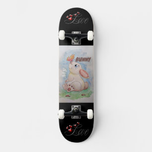 Skateboard Amo la imagen animada de mi personalizado conejo