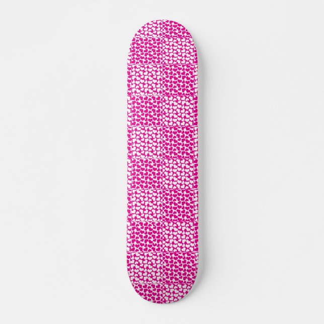Skateboard Amor controlado en magenta y blanco (Anverso )