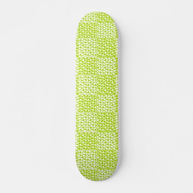 Skateboard Amor controlado en verde limón y blanco (Anverso )