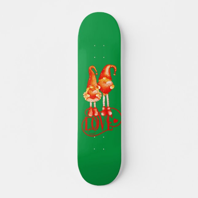 Skateboard AMOR GNOMES día de San Valentín romántico idea de  (Anverso )