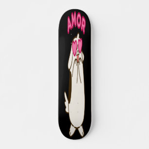 Skateboard Amor - Perro blanco