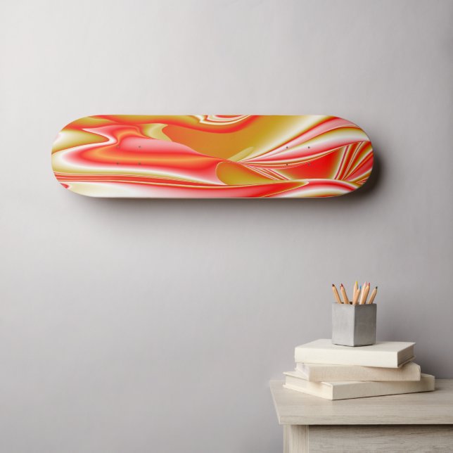 Skateboard Amor y Oro Arte de Arcoíris Abstracto 3D (Arte de pared (horz))