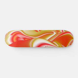 Skateboard Amor y Oro Arte de Arcoíris Abstracto 3D