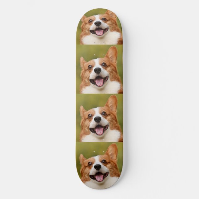 Skateboard Añadir foto de perro personalizada (Anverso)