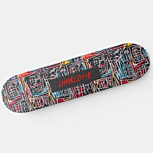 Skateboard Añadir nombre, amarillo azul rojo (Subido por el creador)