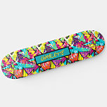 Skateboard Añadir nombre, graffiti de Naranja azul rosado<br><div class="desc">Añadir nombre o cualquier texto,  Graffiti Naranja azul rosado - ver mi tienda para muchos más grandes diseños.</div>