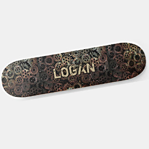 Skateboard Añadir nombre, Iniciales Marrón Rusty Metalizado G