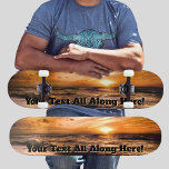 Skateboard Añadir su nombre o mensaje - Beach Sunset<br><div class="desc">Añade cualquier nombre o iniciales o mensaje que quieras en este gran diseño - Visita mi tienda para ver muchos más diseños de skateboard personalizados y camisetas de skateboard,  hoodies,  mochilas,  mantas y más.</div>