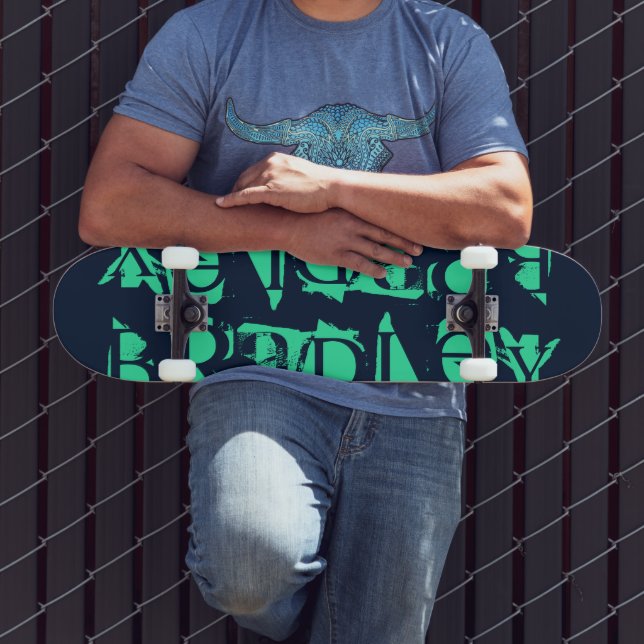 Skateboard Añadir su propio nombre personalizado a la menta a (Exterior 3)