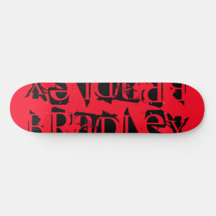 Skateboard Añadir su propio nombre personalizado negro rojo p