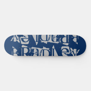Skateboard Añadir su propio nombre personalizado Plata azul p