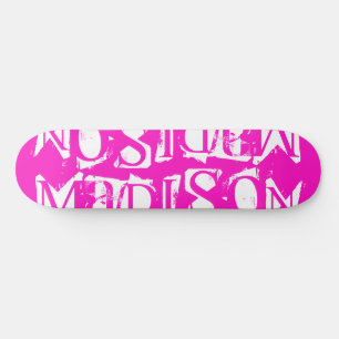 Skateboard Añadir su propio nombre personalizado rosa calient